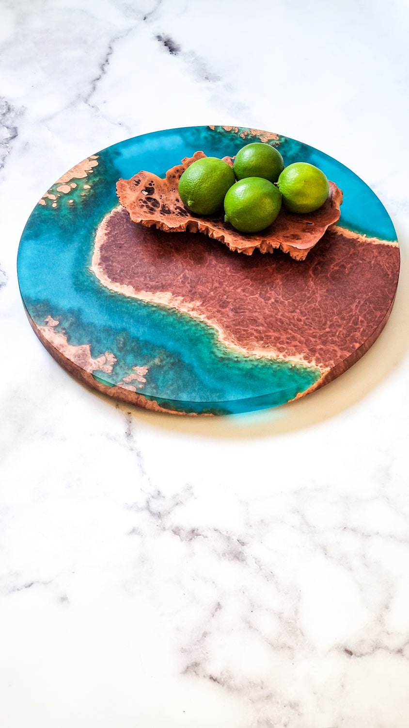 Wood and Resin Lazy Susan