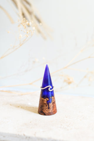 Wood and Resin Ring Cone in Purple