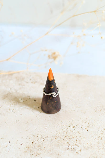 Wood and Resin Ring Cone in Amber