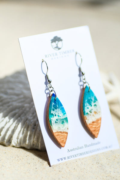 Ocean Leaf Earrings - Small