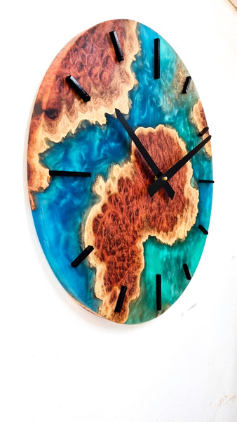 Pre- Order Large Burl and resin clock