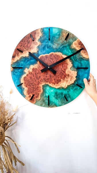 Pre- Order Large Burl and resin clock