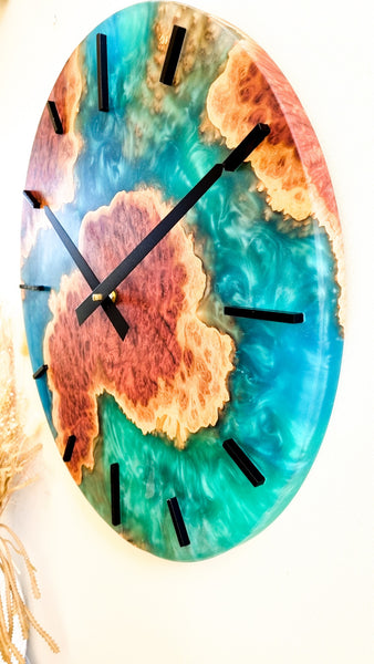 Pre- Order Large Burl and resin clock