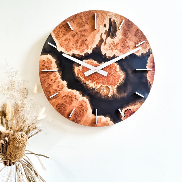 Pre-Order Large wood and resin wall clock