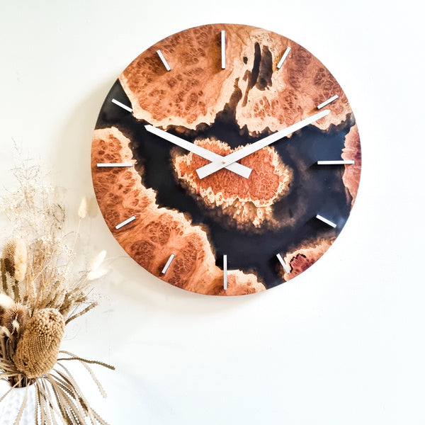 Pre- Order Large Burl and resin clock