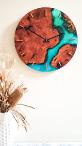 Wood and resin wall clock