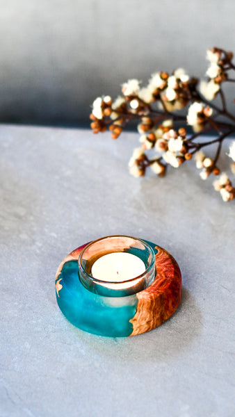 Wood and resin Tealight Holder