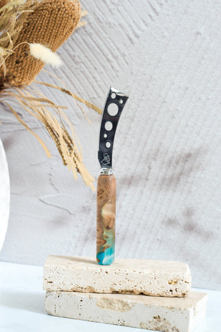 Ocean Wood and Resin Cheese Knife