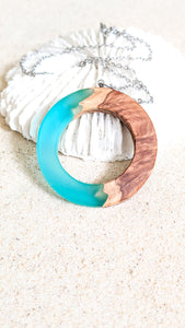 Wood and Resin Hoop Pendant