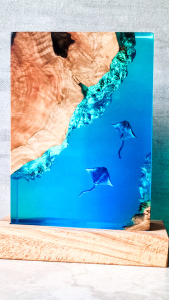 Underwater Lamp with manta rays