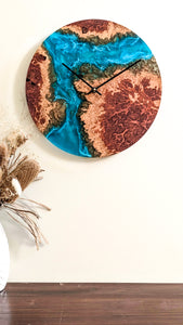 Ocean wall clock with hammerhead sharks