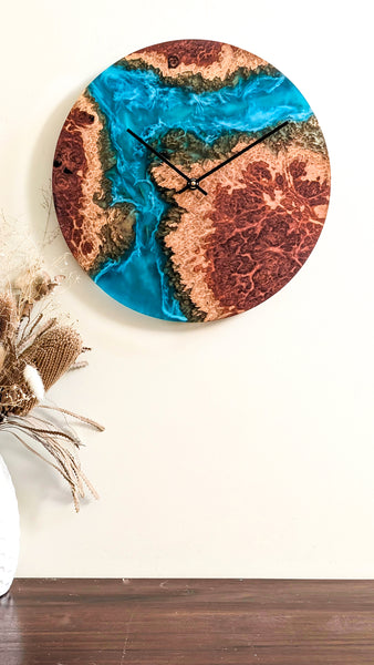 Ocean wall clock with hammerhead sharks