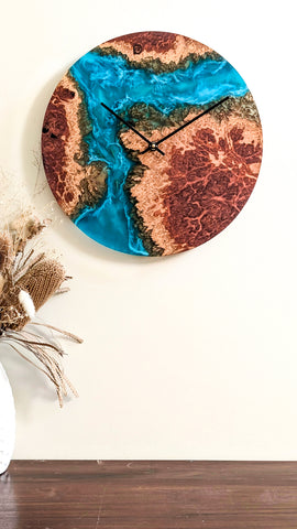 Ocean wall clock with hammerhead sharks