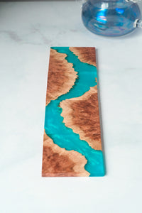 Wood and Resin Coasters in Turquoise 4p