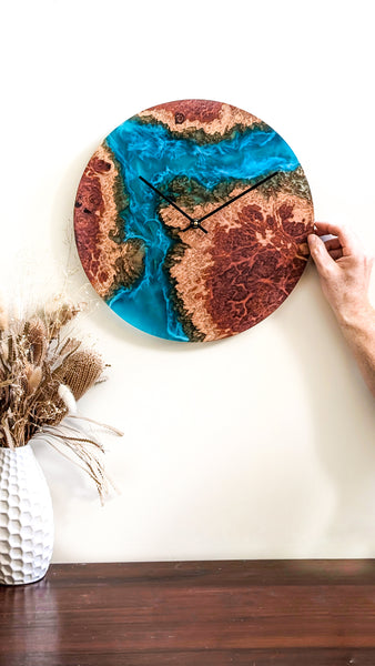 Ocean wall clock with hammerhead sharks