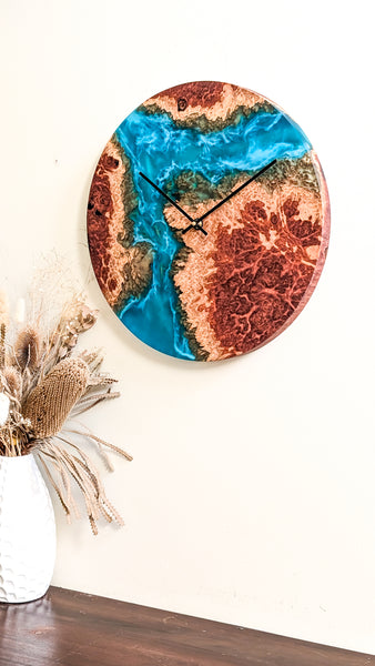 Ocean wall clock with hammerhead sharks