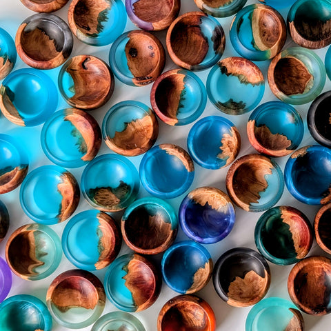 Wood and resin bowl