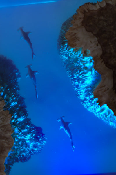 Underwater Lamp with 3 hammerhead sharks