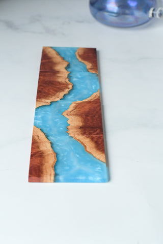 Wood and Resin Coasters Sky Blue 4 pack