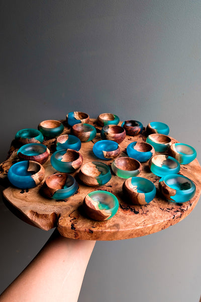 Wood and resin bowl
