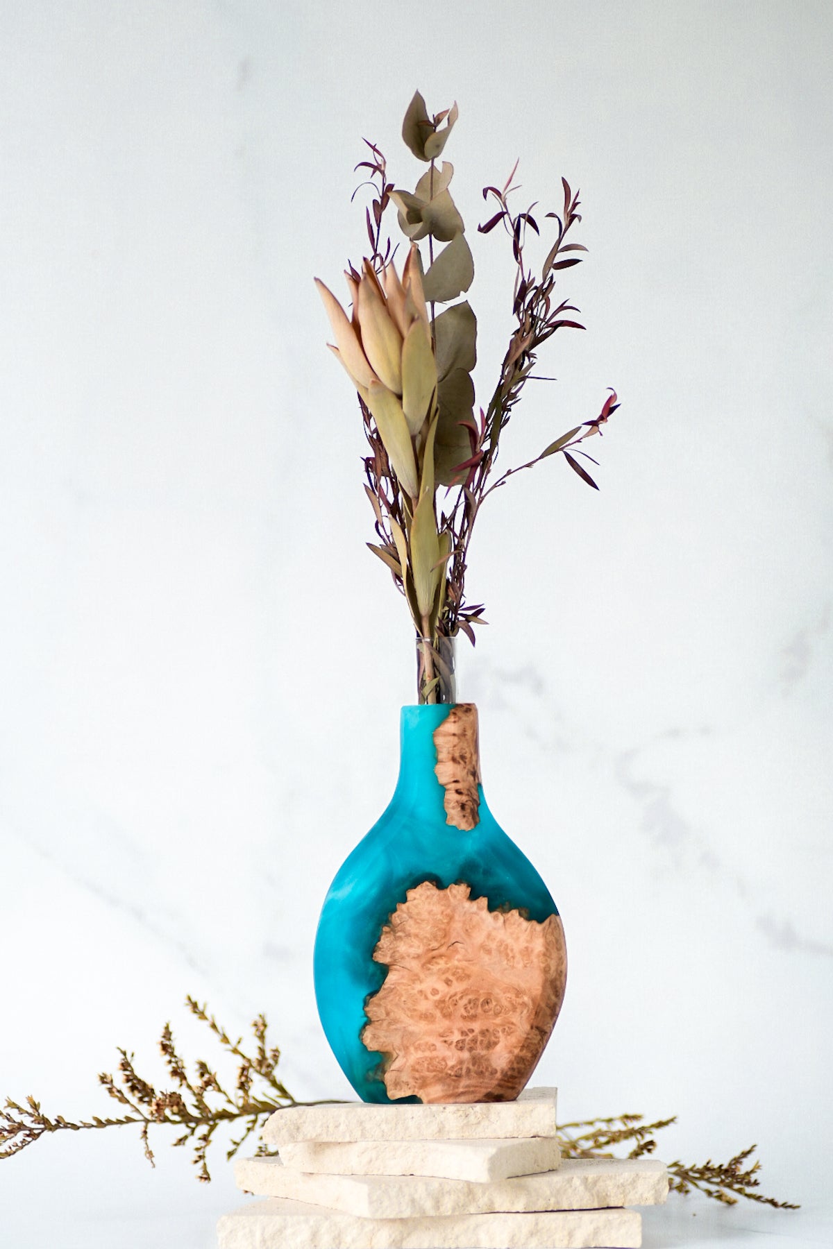 Wood and Resin Stem Vase