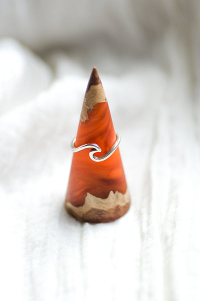 Wood and Resin Ring Cone - Orange