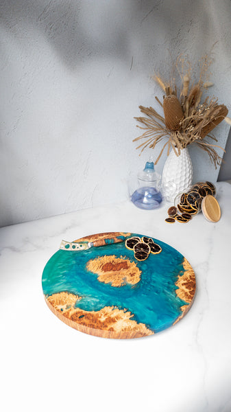 Made to Order Wood and Resin Lazy Susan