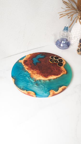 Wood and Resin Lazy Susan