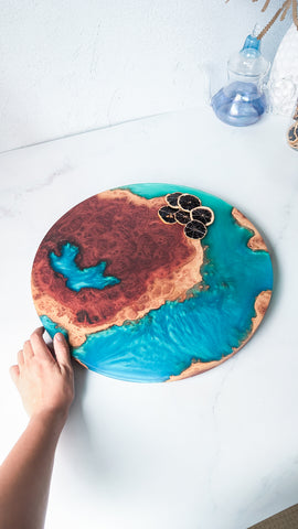 Wood and Resin Lazy Susan