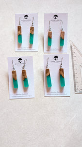 Wood and Resin Linear Earrings