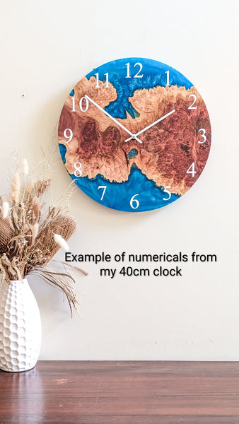 Pre-Order Large wood and resin wall clock
