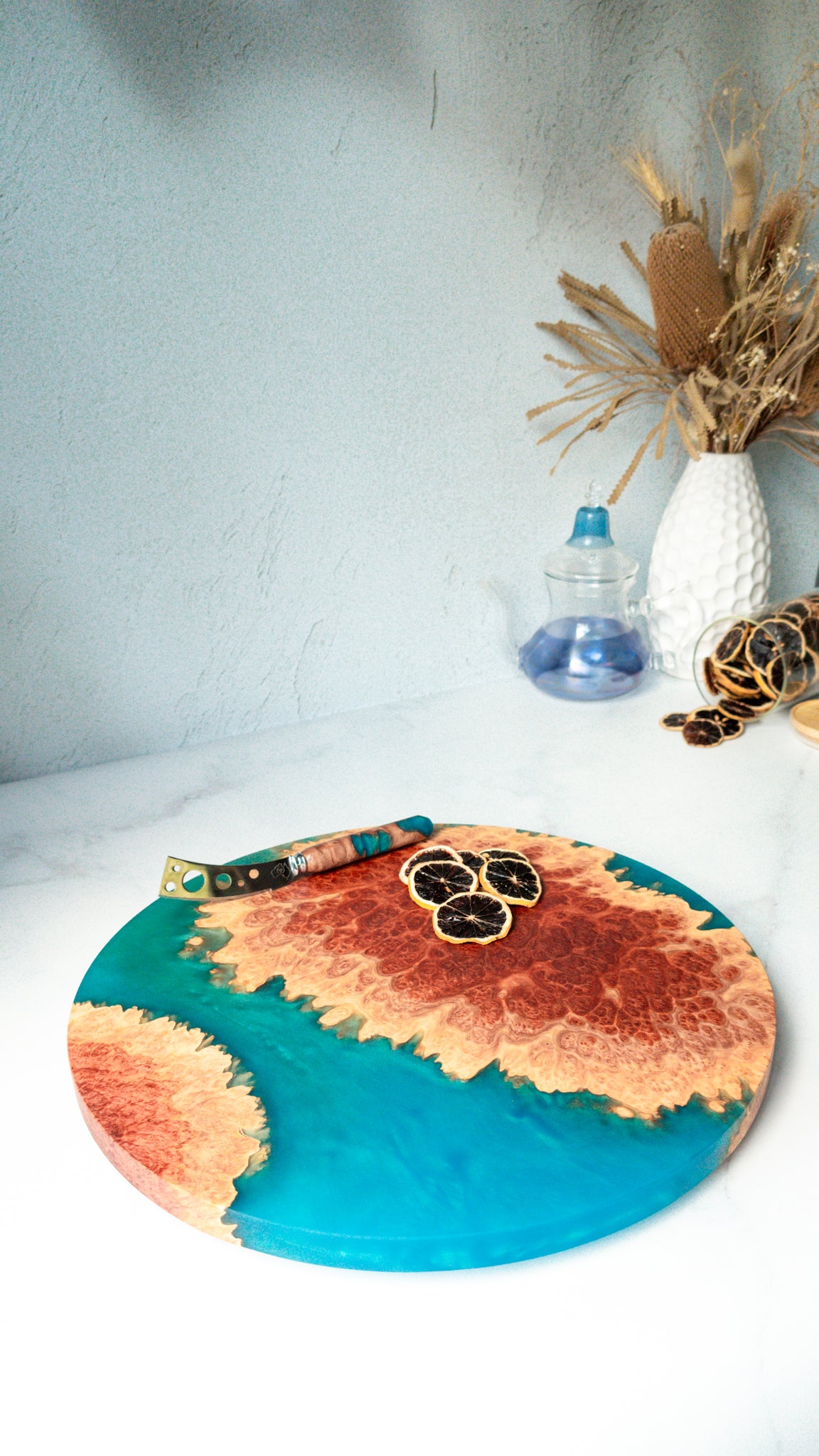 Made to Order Wood and Resin Lazy Susan