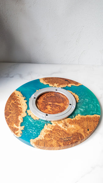 Made to Order Wood and Resin Lazy Susan