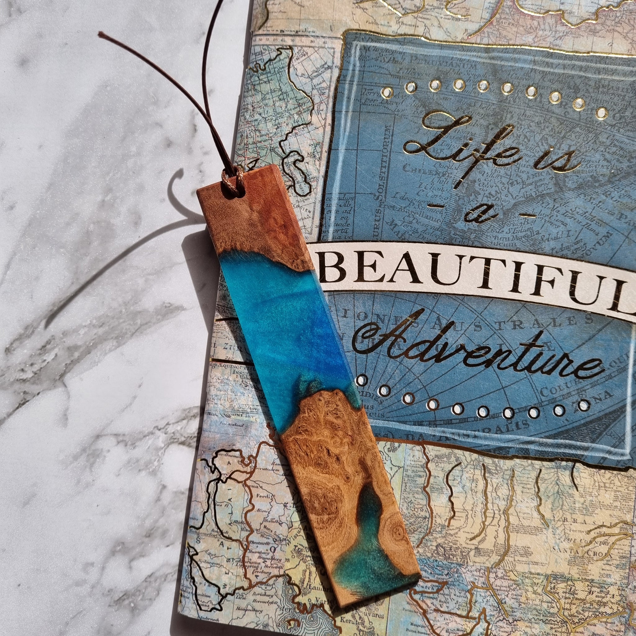 Wood and resin bookmark