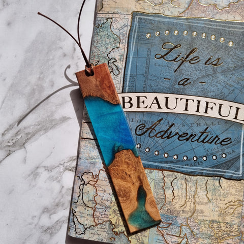 Wood and resin bookmark