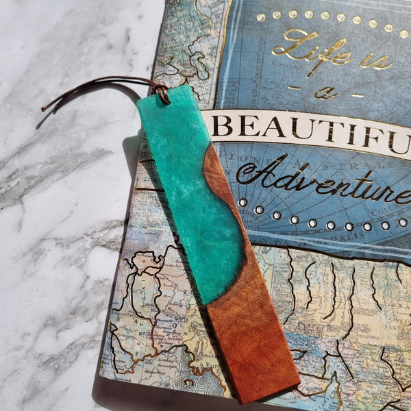 Wood and resin bookmark