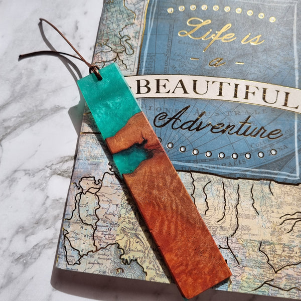 Wood and resin bookmark