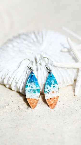 Ocean Leaf Earrings - Small